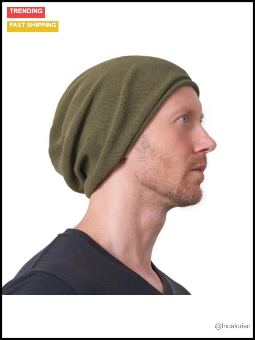 Organic Cotton Slouchy Summer Beanie Lightweight Knit Cap